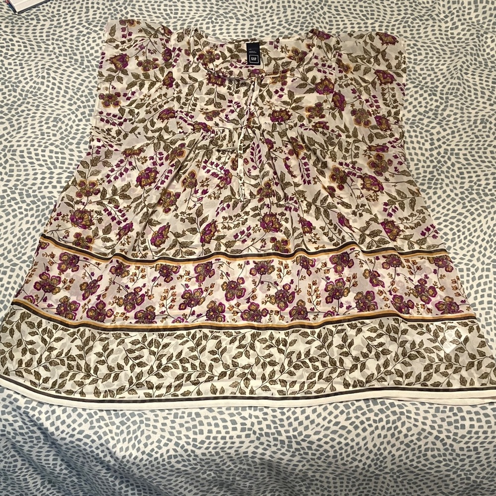 GAP Floral Semi-Sheer Blouse